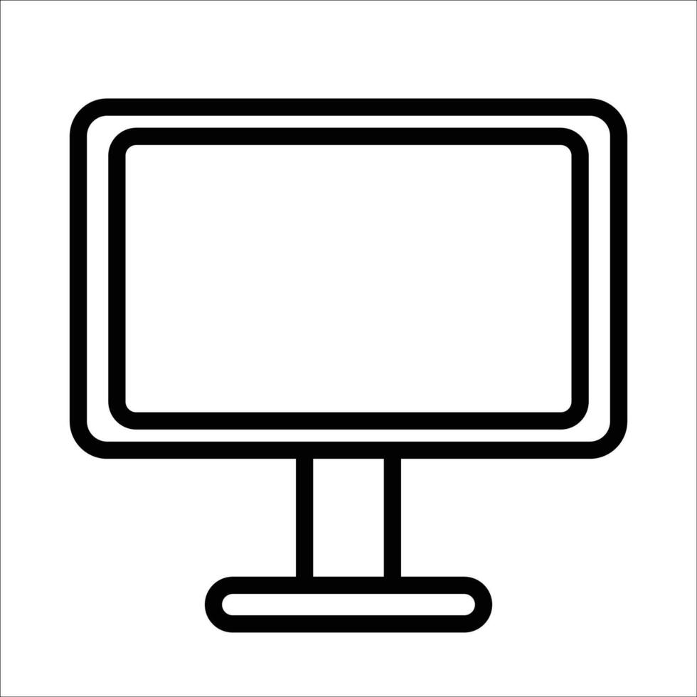 A minimalistic icon of a computer monitor with a stand Simplistic design emphasizing functionality and visual communication vector