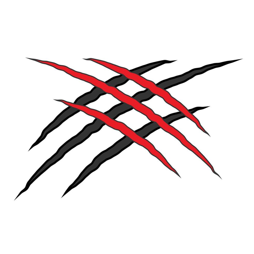 A red and black claw logo vector