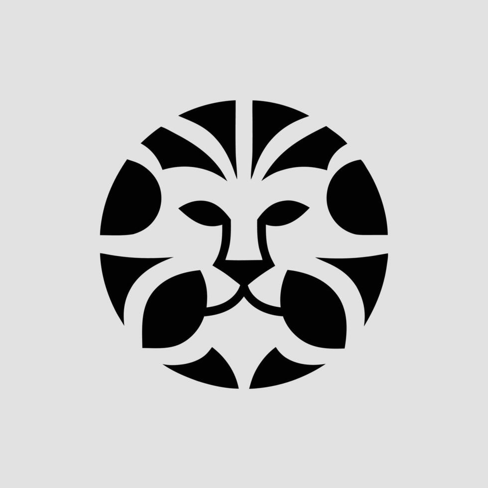 lion line art black white face vector
