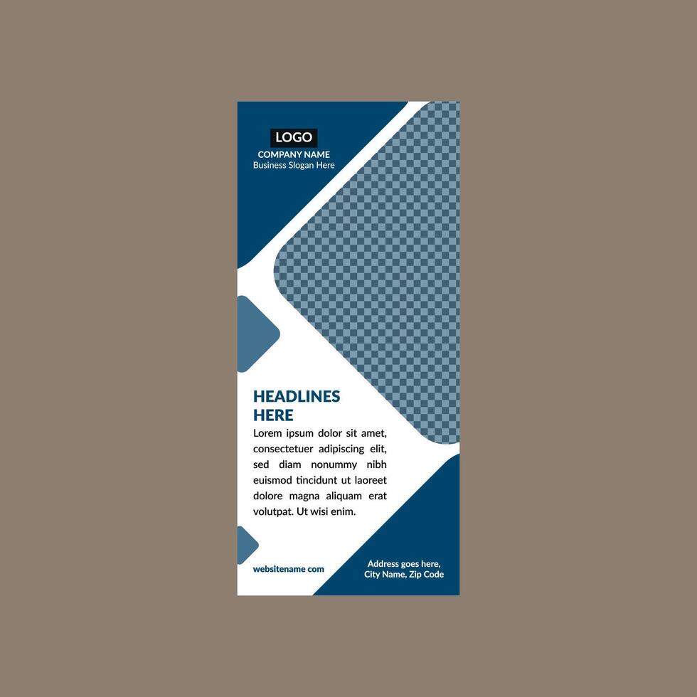 Modern Roll up Banner Design. Abstract Layout Display for Promotional Campaign. vector