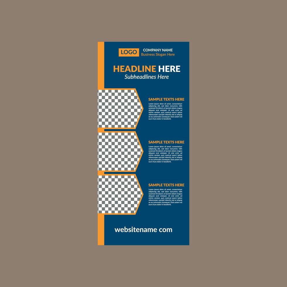Modern Roll up Banner Design. Creative Template Display for Promotional Campaign. vector