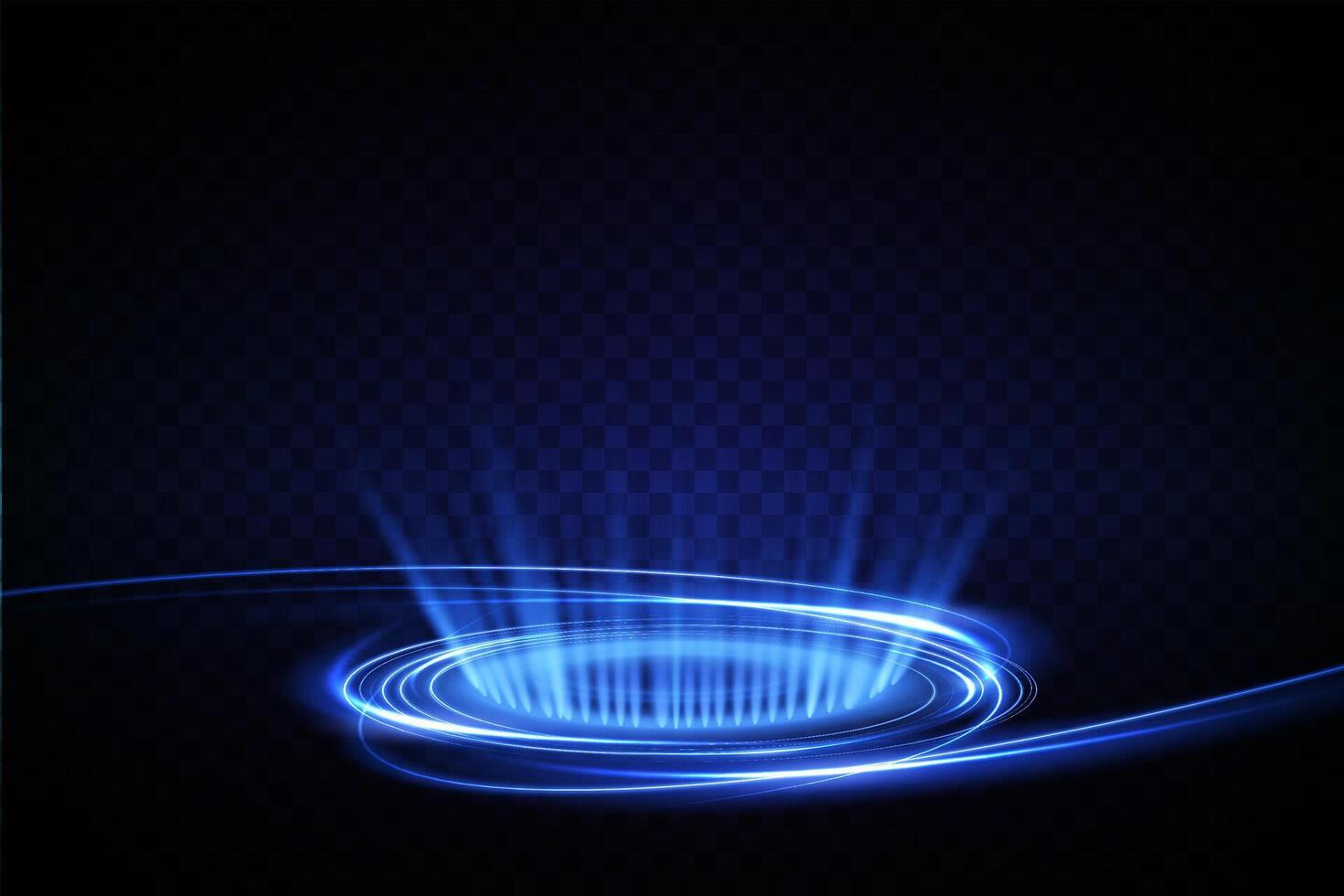 Stunning and Futuristic Blue Light Effects Artistically Created on a Dark Background Surface vector