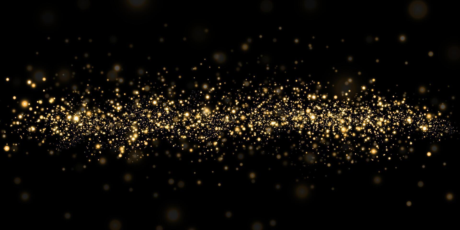 The Golden Glitter Effect on a Black Background is Great for Elegant Designs and Presentations vector