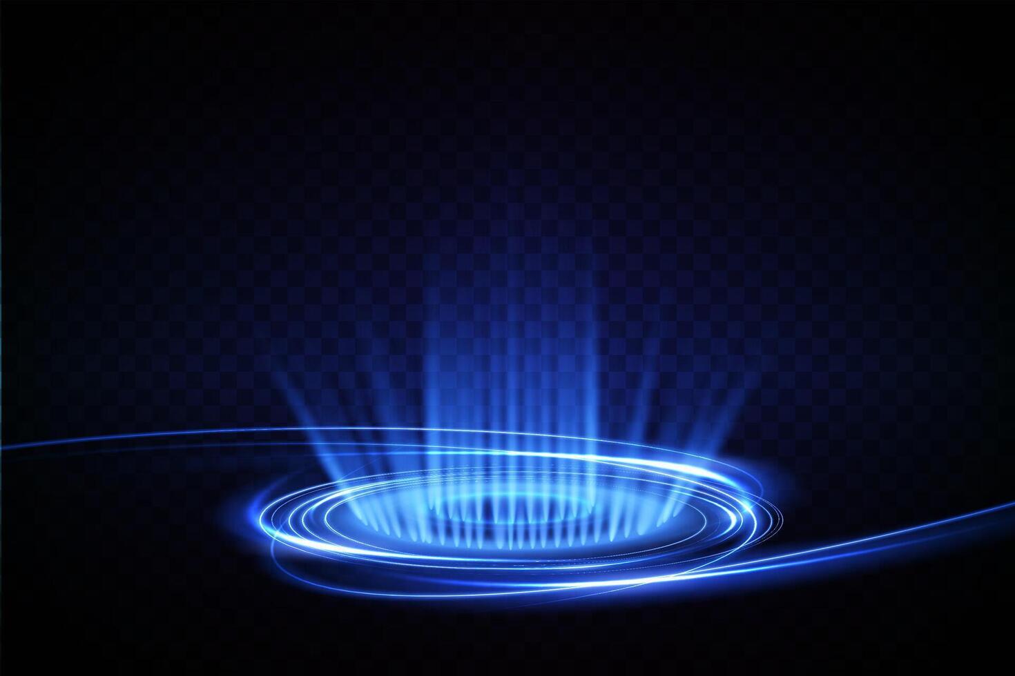 Futuristic and brilliant Blue Light Beam along with a Circular Pattern Background design vector
