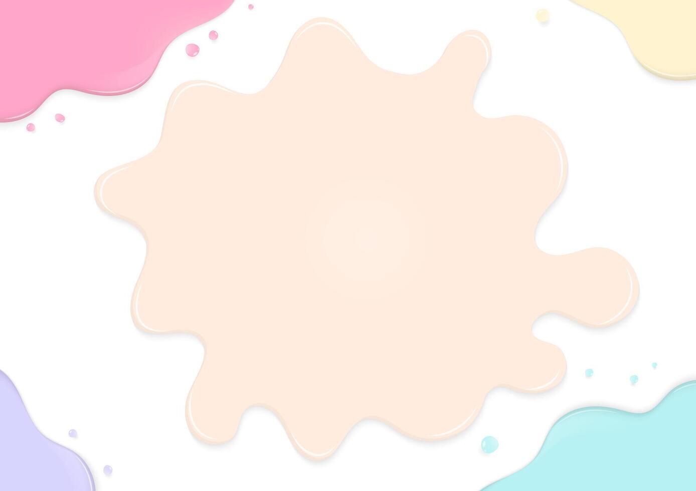 Cream and pastel liquid background vector