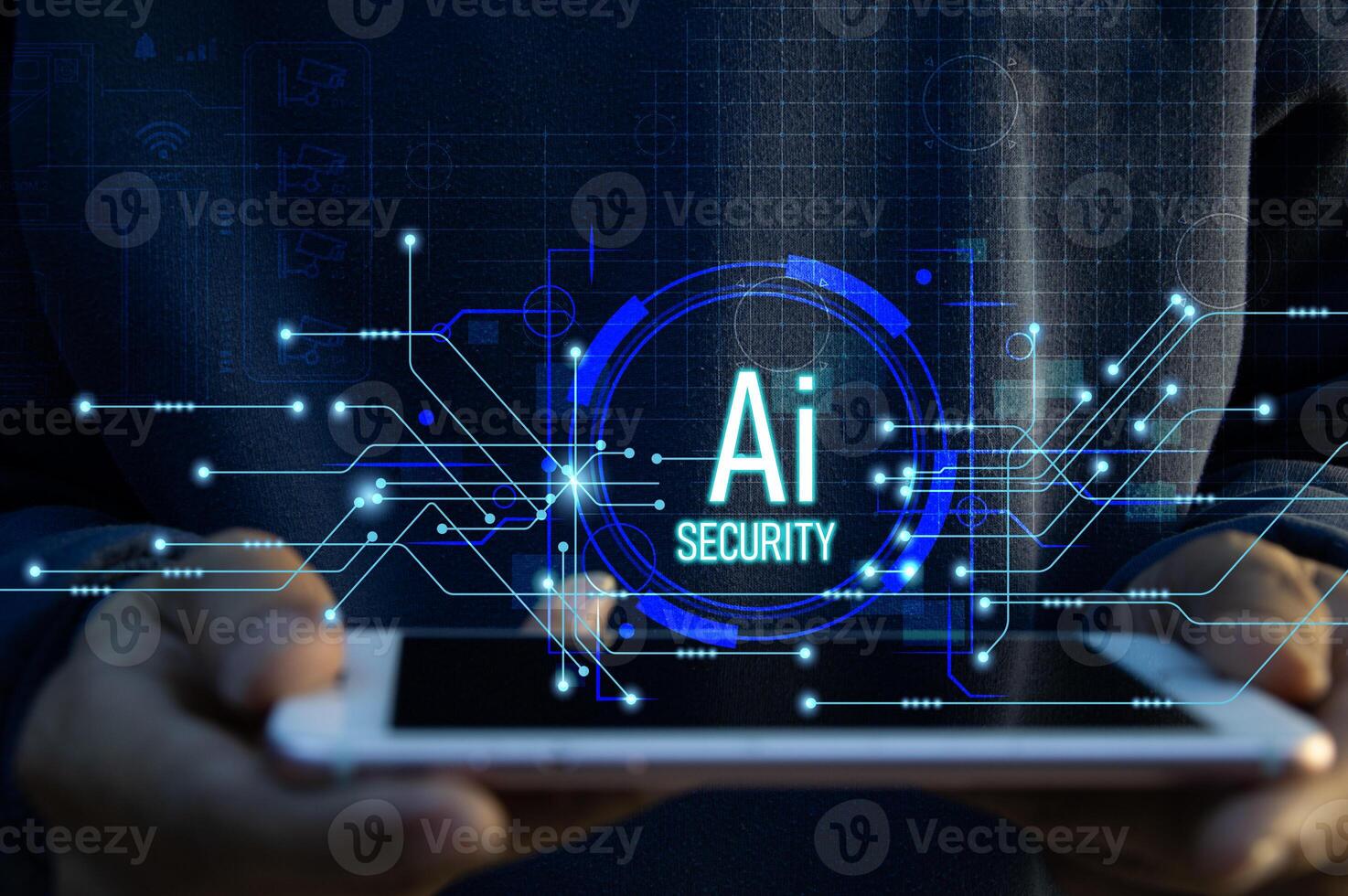 The concept of using AI systems in security systems photo