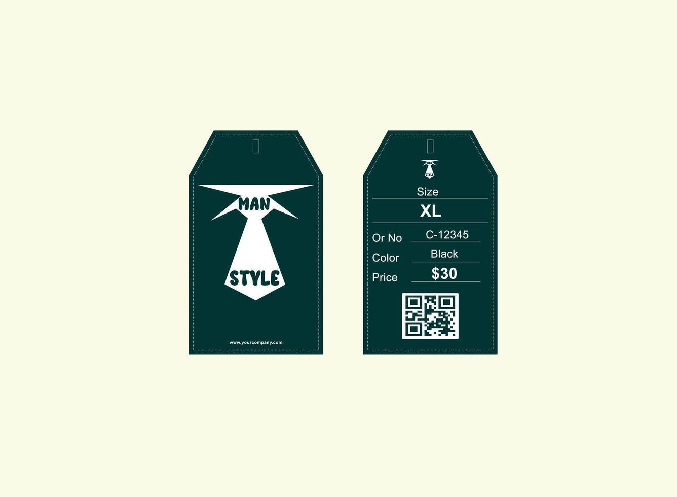 hang tag and price tag illustration template design front and back vector