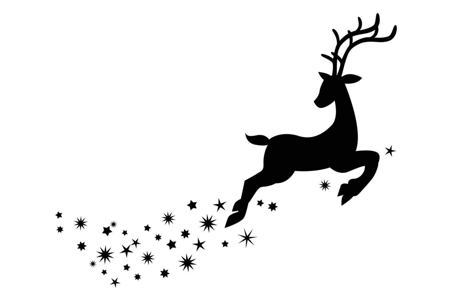 Skipping Reindeer Icon Christmas Illustration Isolated on White Background vector