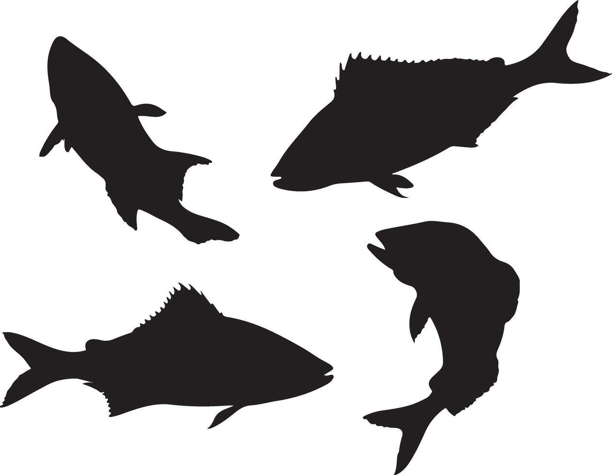 Black collection of Haddock silhouettes vector