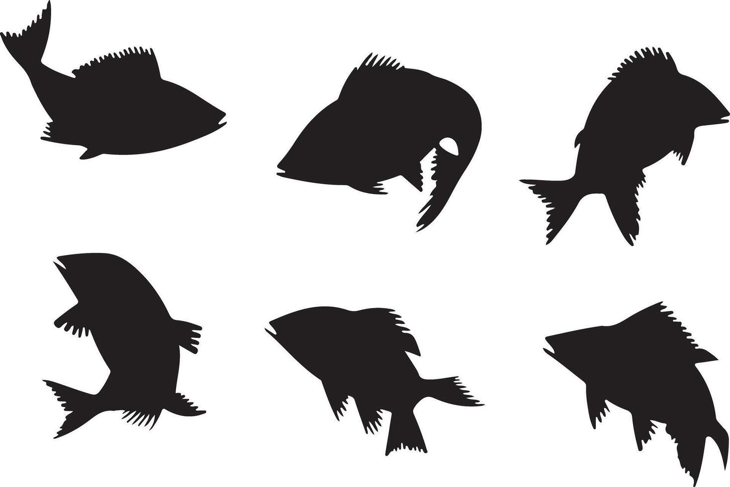 Haddock silhouettes set vector