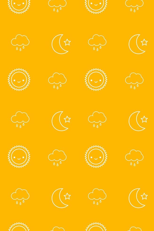 Bright and cute pattern for children's clothes or textiles with a sun and clouds vector