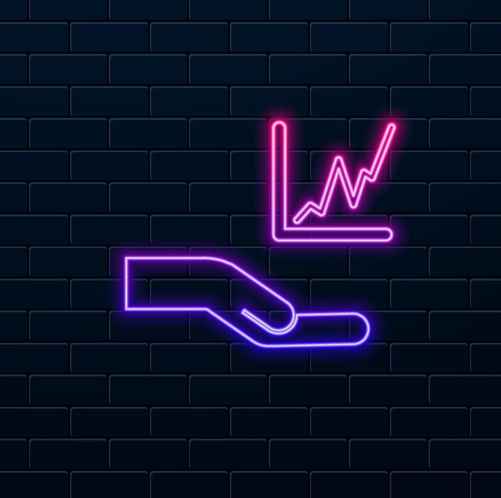 Analysis chart icon. Results graph sign. Traffic management. neon style. business analytics icon . data analysis board illustration. data science symbol. profit graphic logo. vector