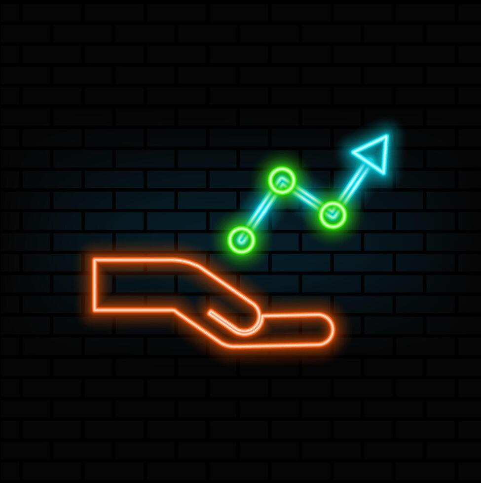 investment profit line icon. neon style. highlight symbol symbol concept illustration. investment profit line icon icon outline symbol illustration vector