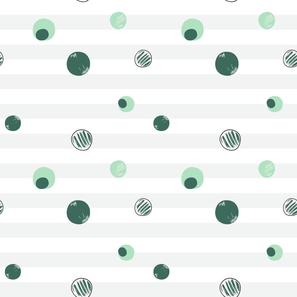 Seamless pattern with simple round shapes. Abstract background. Green color vector