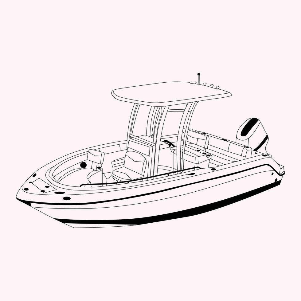 boat one color art vector