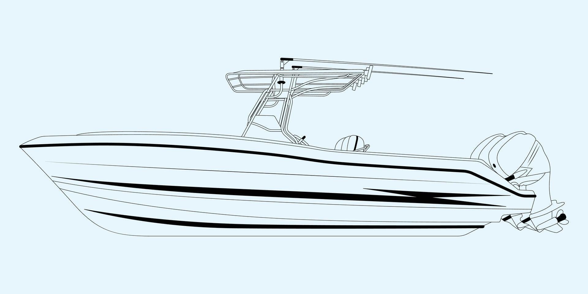 Boat Line Art design One color vector