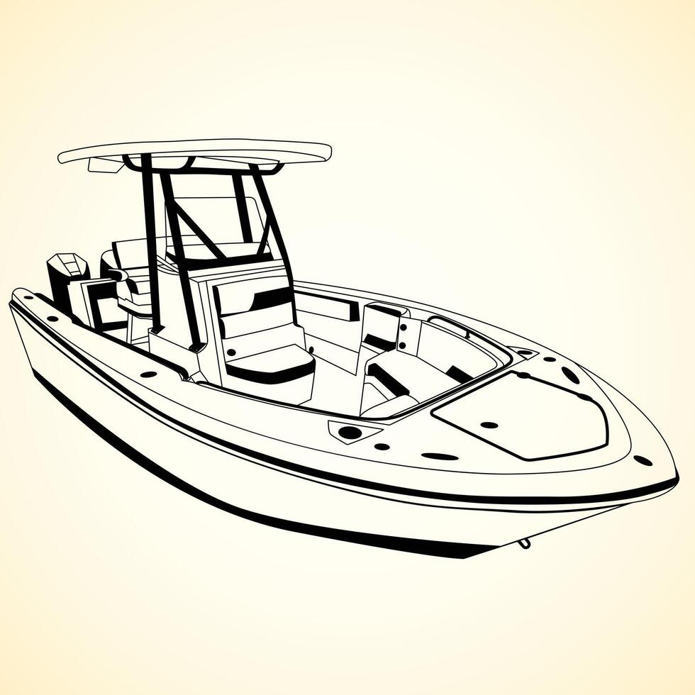 Boat design and One Color vector