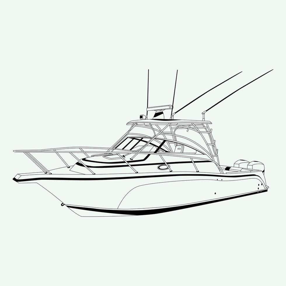 Boat One Color image Illustration vector
