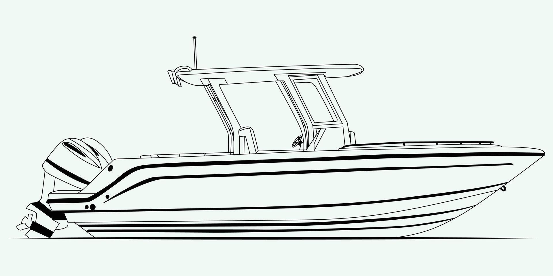 One color geometric boat vector