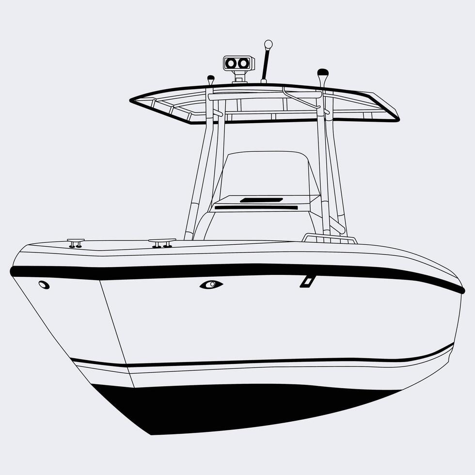 Modern Boat One Color Illustration vector