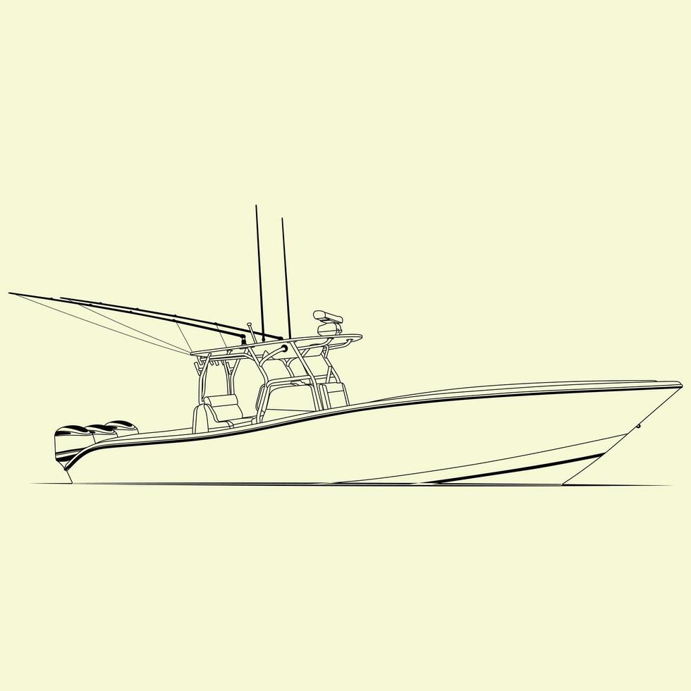 One Color Illustration boat vector