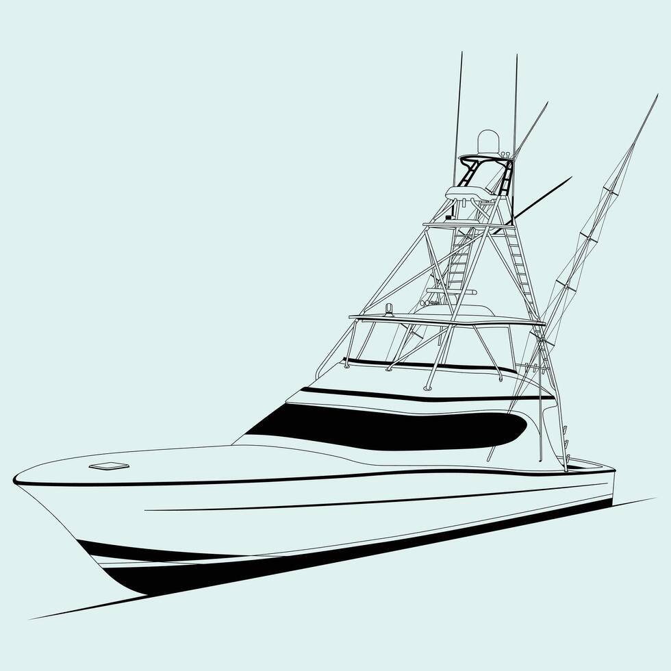 One Color Illustration fishing vector