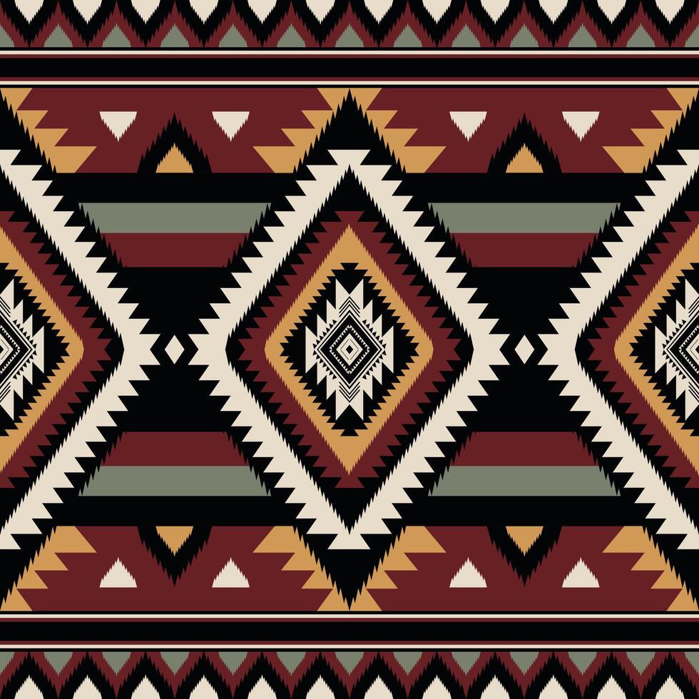 Colorful aztec southwest pattern. Aztec southwestern geometric shape seamless pattern. Ethnic geometric pattern use for fabric, textile, home decoration elements, upholstery, etc. vector