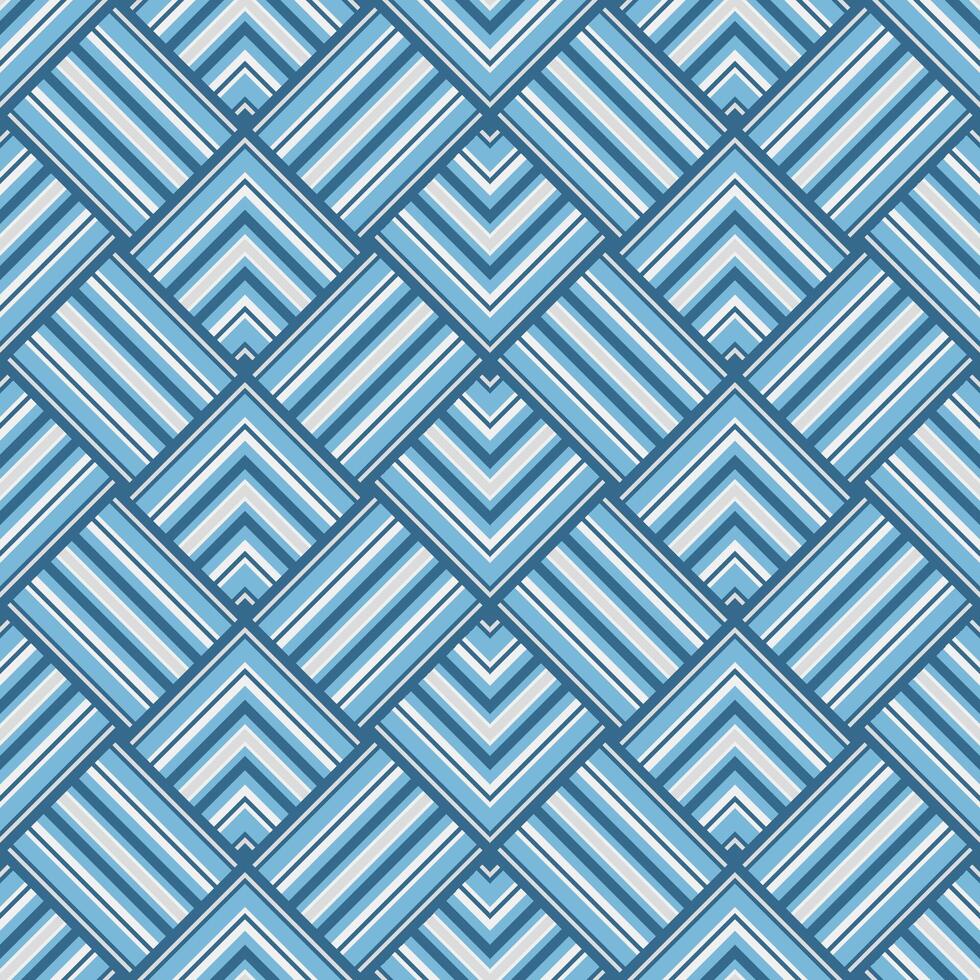 Colorful blue abstract geometric pattern. Retro geometric chevron stripes, zigzag, weave seamless pattern. Abstract geometric pattern use for fabric, textile, home decoration elements, wrapping vector