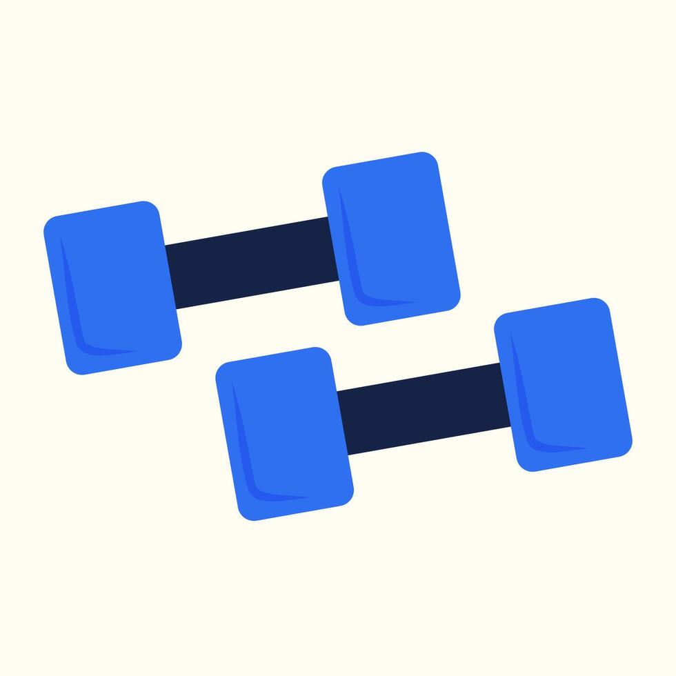 Bright blue dumbbells on a neutral background for fitness activities vector