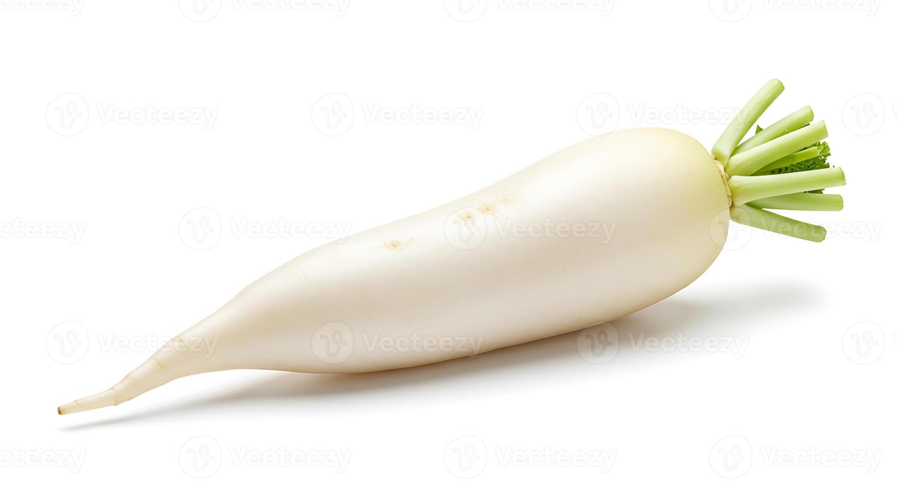 Daikon Radish Isolated on White Background for Fresh Vegetable Concepts photo