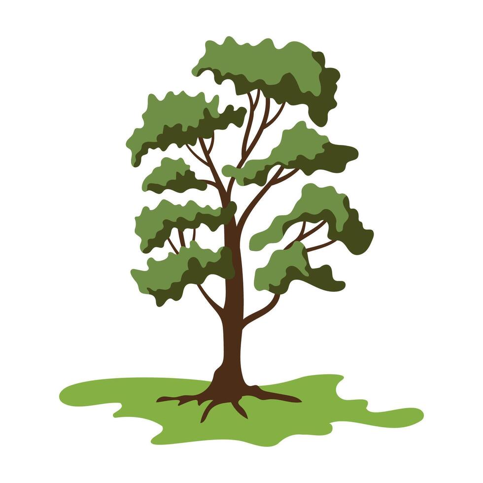 Simple Green Tree Illustration Flat. vector