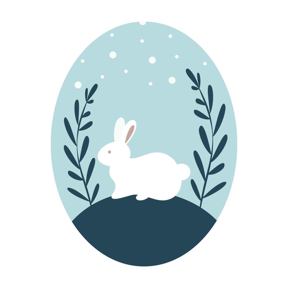Bunny in Blue Egg vector