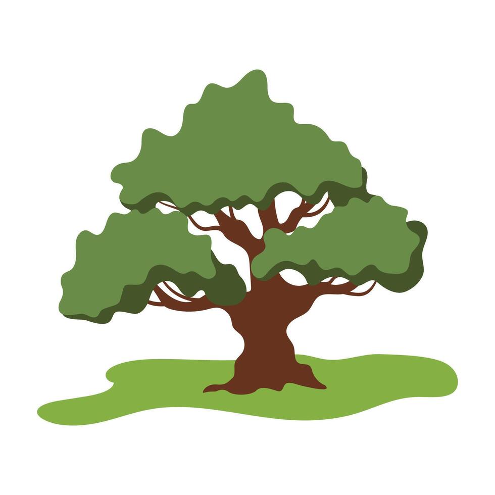 Cartoon Style Green Trees Collection Summer vector