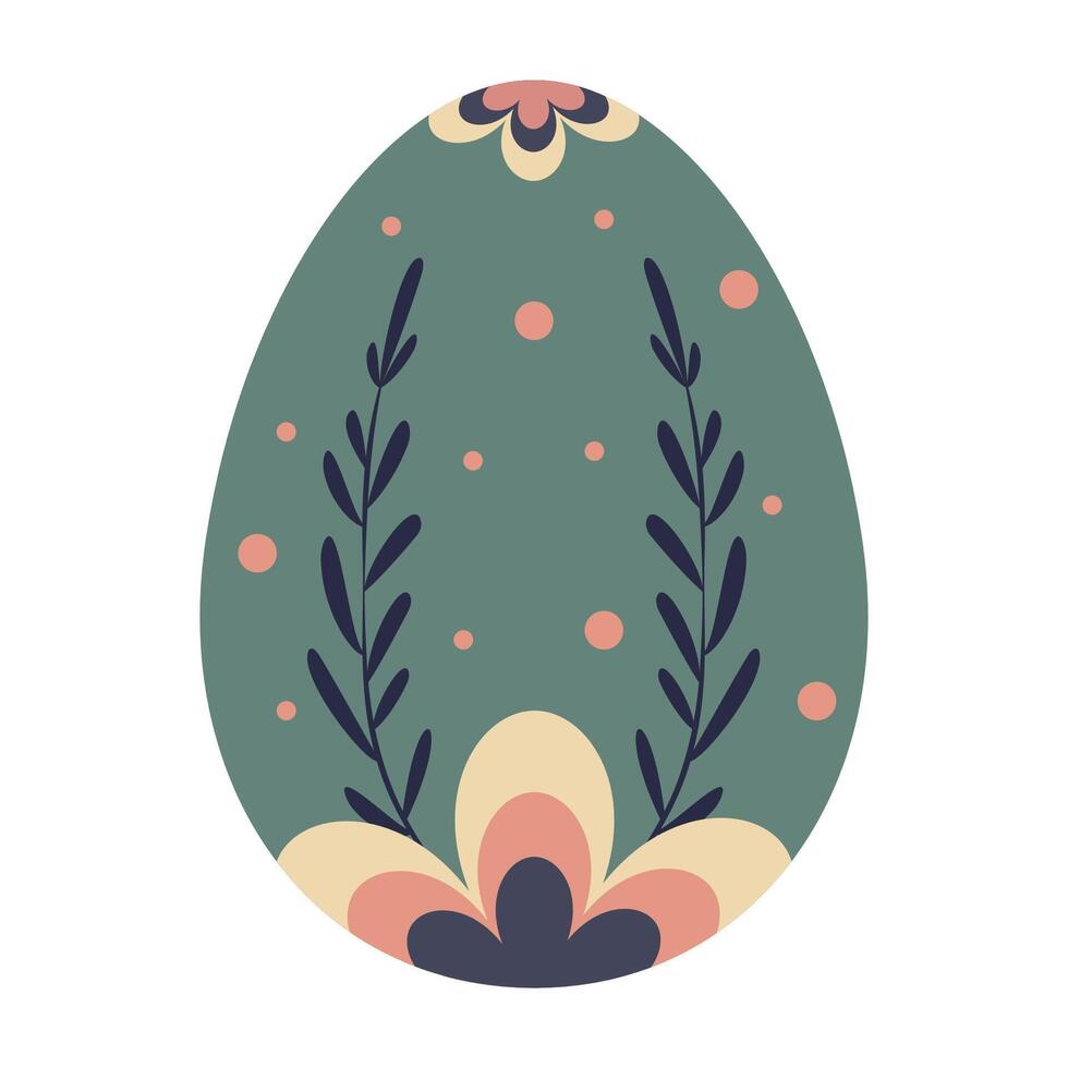 Floral Elegance Easter Egg vector