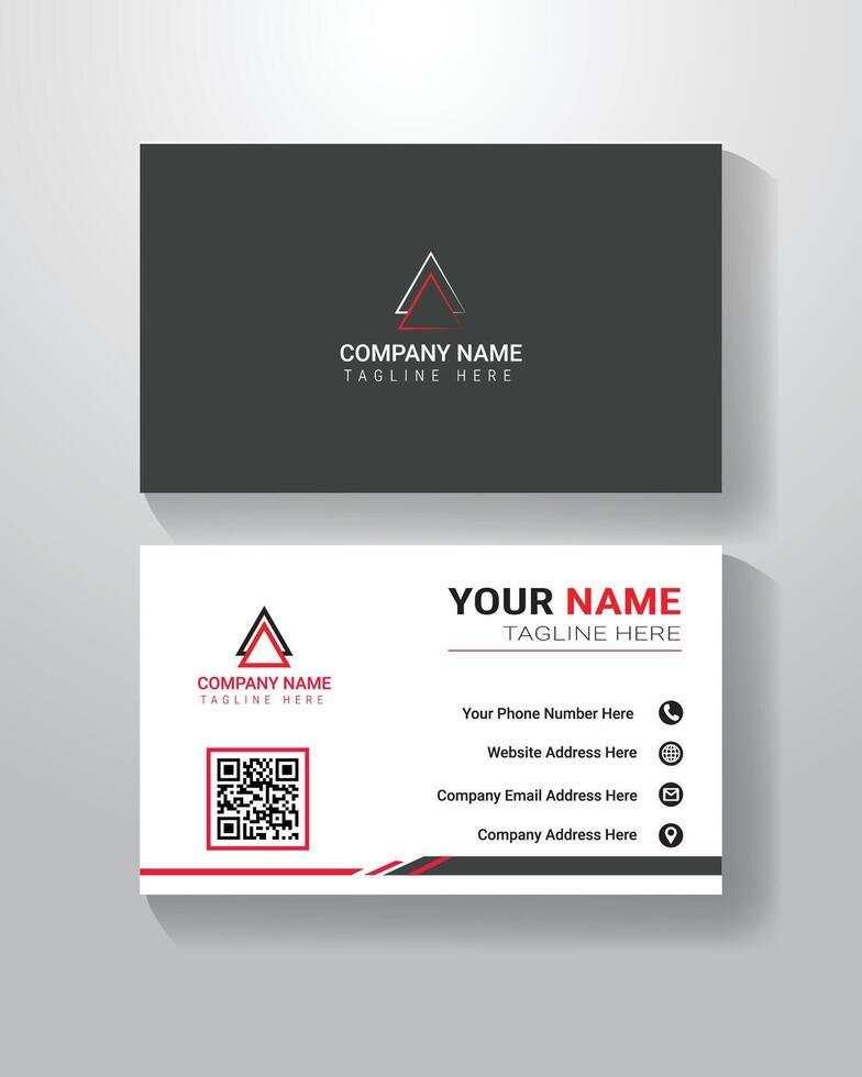 Double Part Business Card Design vector