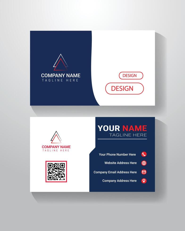 Creative Double Part Business Card Design vector