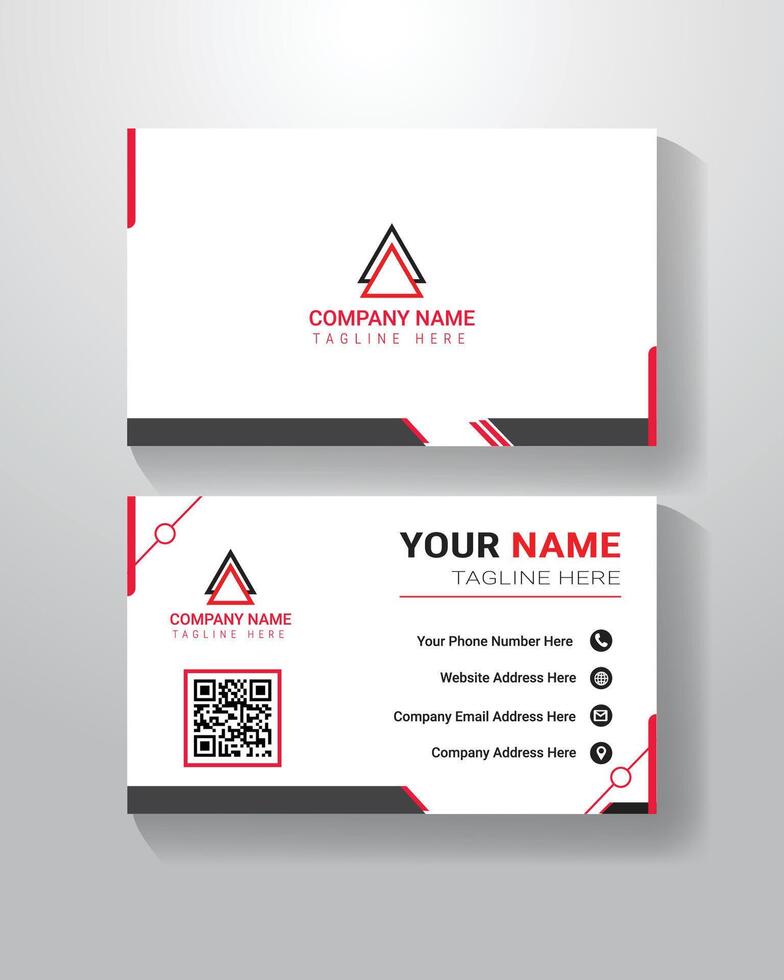 Business Card Template Double Part vector