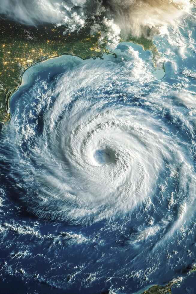 Hurricane in the middle of the ocean photo