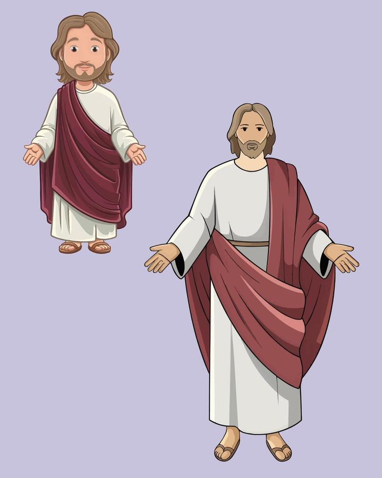 Jesus Christ also referred to as Jesus of Nazareth. Jesus the Son of God and symbol of Christianity. vector