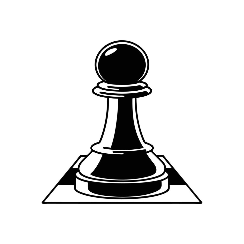 Illustration of the pawn icon style vector