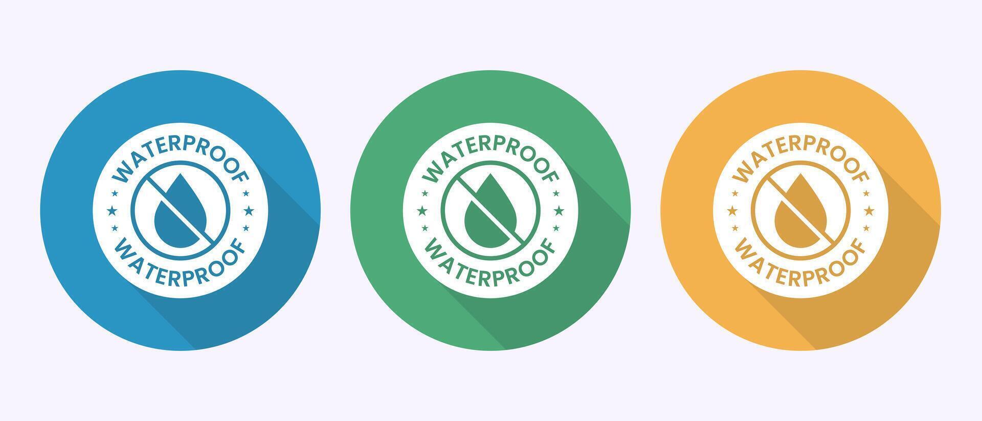 Waterproof icon, water resistant sign in shadow button design vector