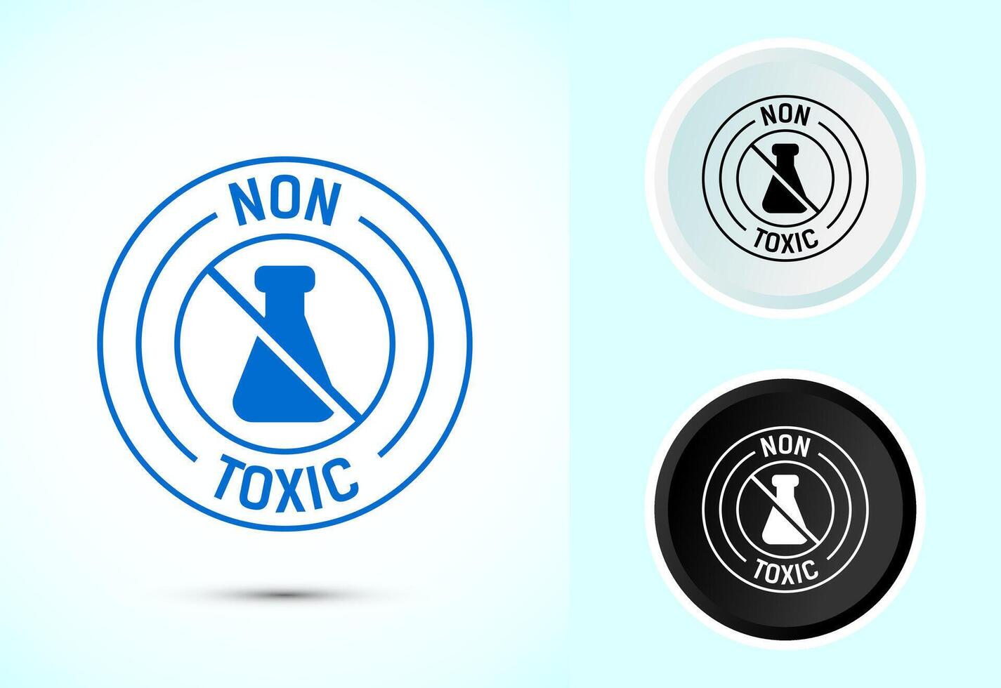 Non toxic icon illustration. No harmful chemical sign symbol, Color black and white vector