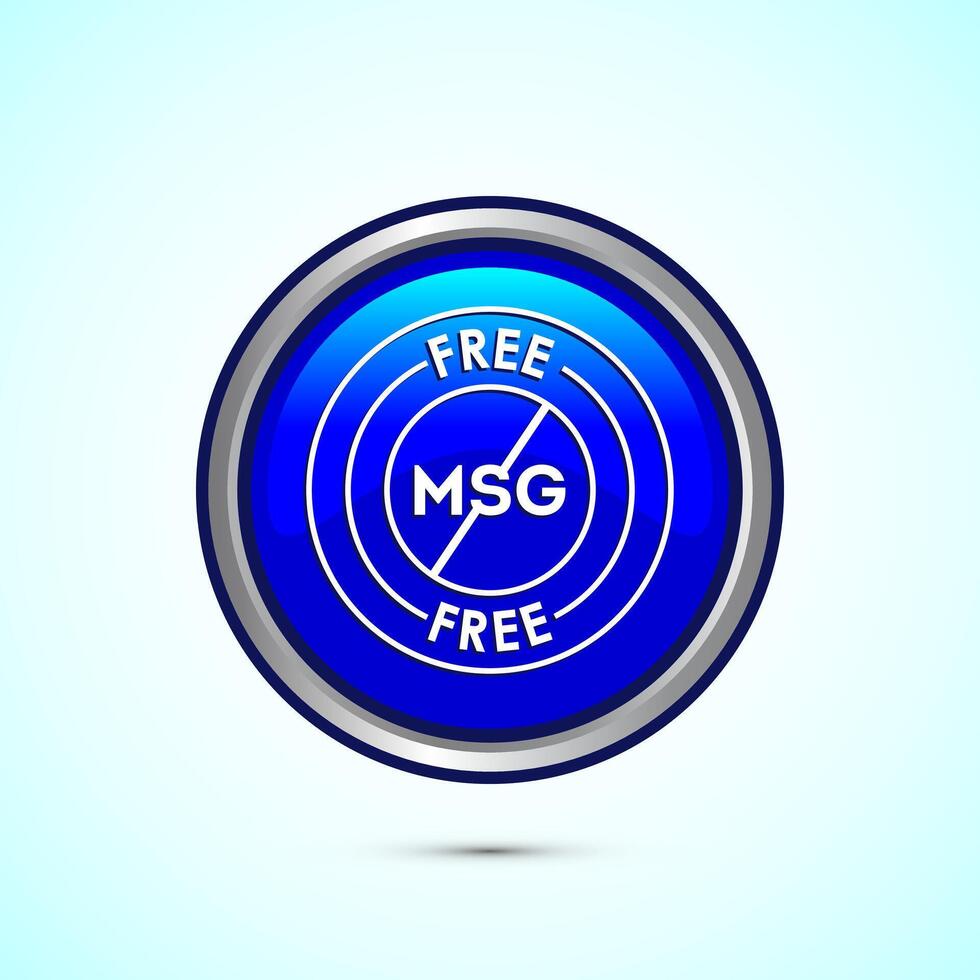 MSG free icon design illustration, Msg label sign for web and app. Blue color round button design vector