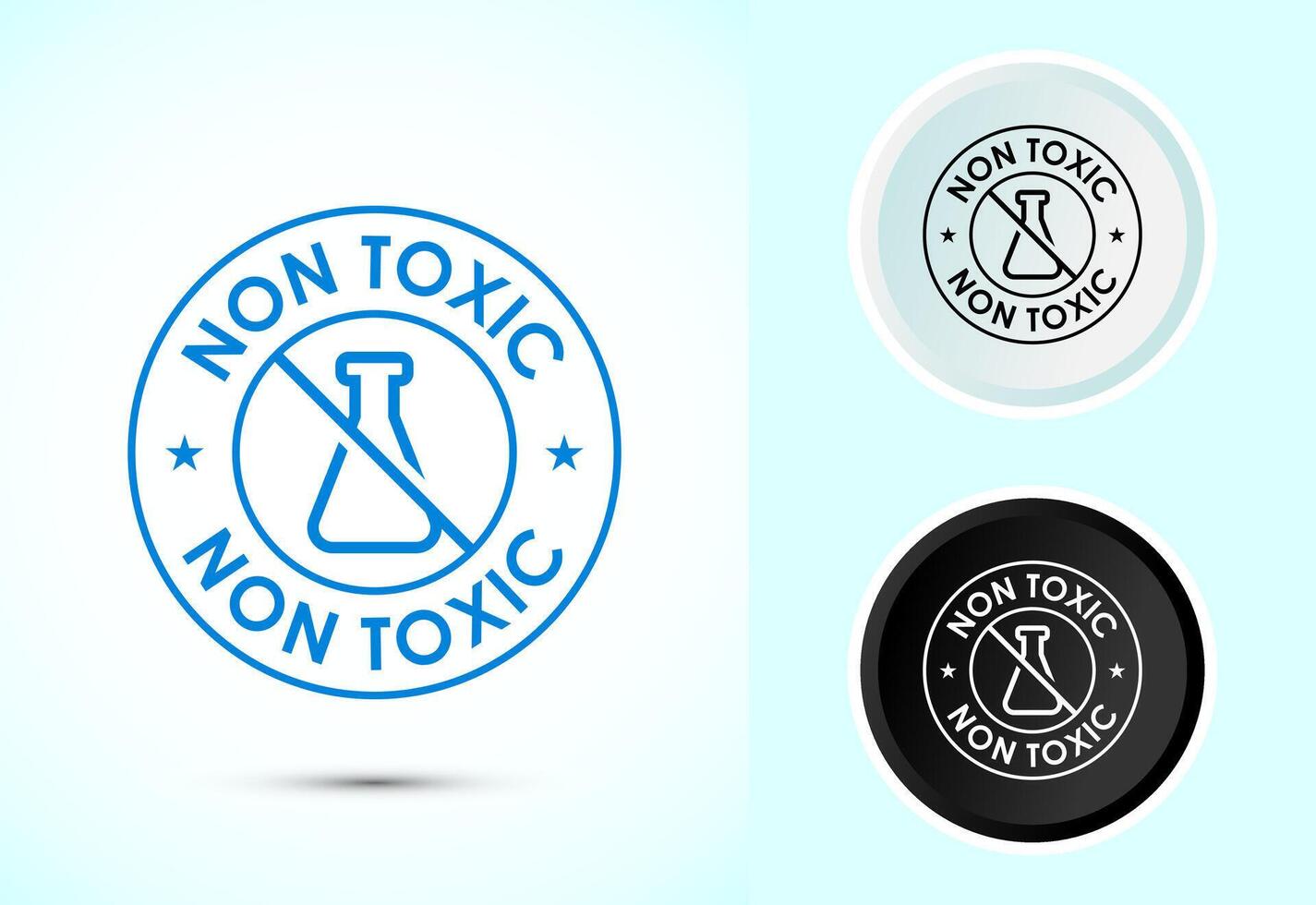 Non toxic icon design. No harmful chemical sign symbol, Color black and white vector