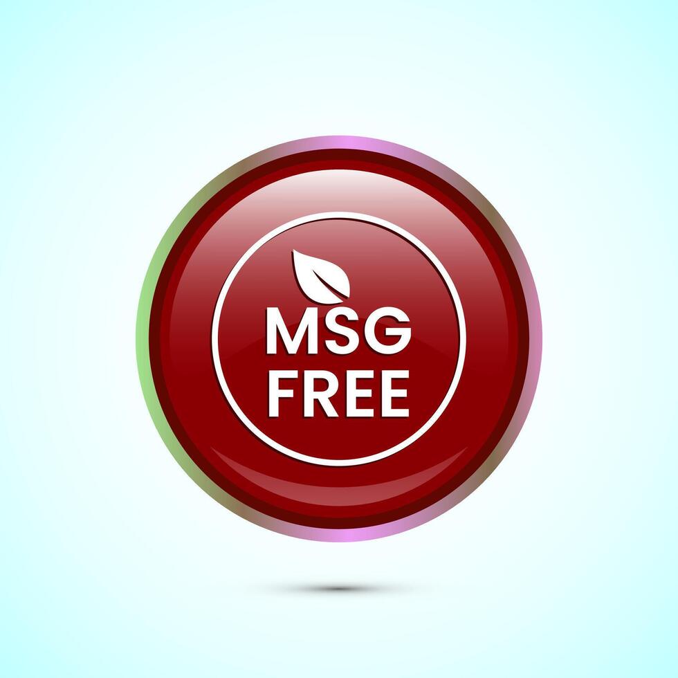 MSG free icon design illustration, Msg label sign for web and app. Red color round button design vector