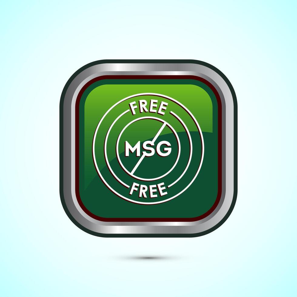 MSG free icon design, Msg label sign for web and app. Green color square button design vector