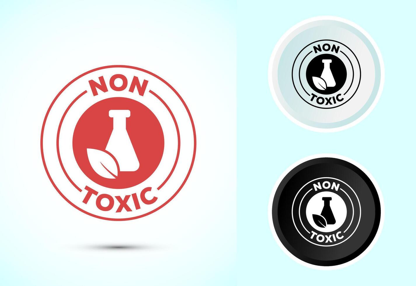 Non toxic icon. No harmful chemical sign symbol, Color black and white vector