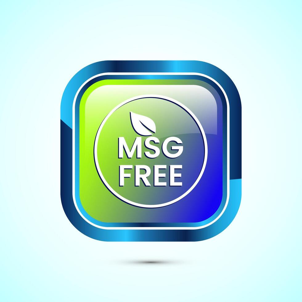 MSG free icon design illustration, Msg label sign for web and app. Glossy square button design vector