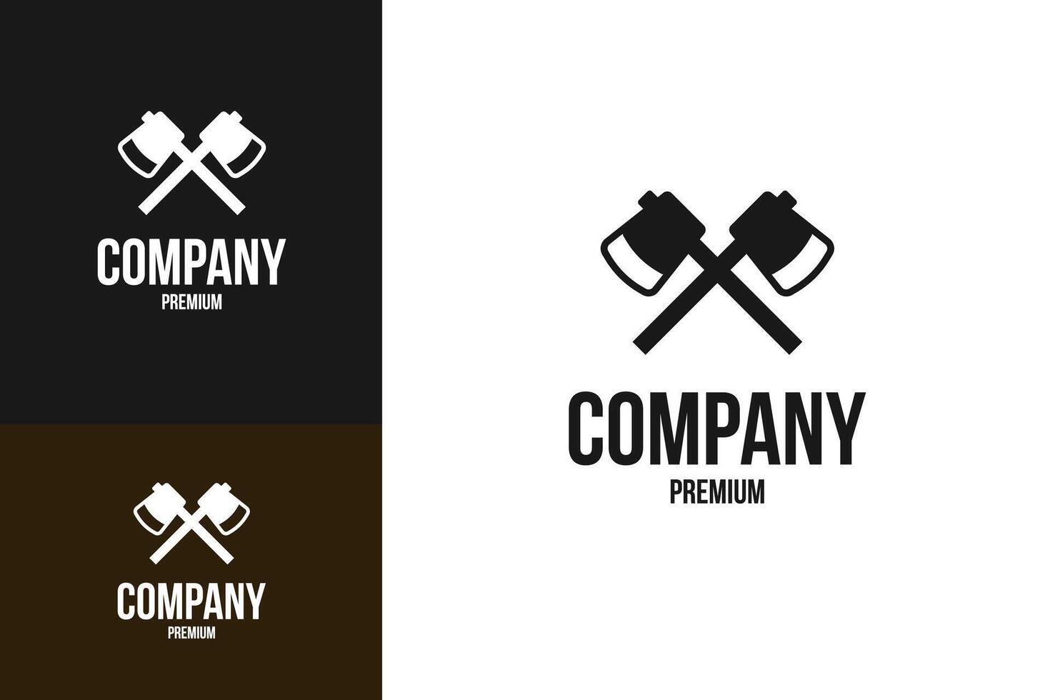 Axe cross logo design template illustration idea vector