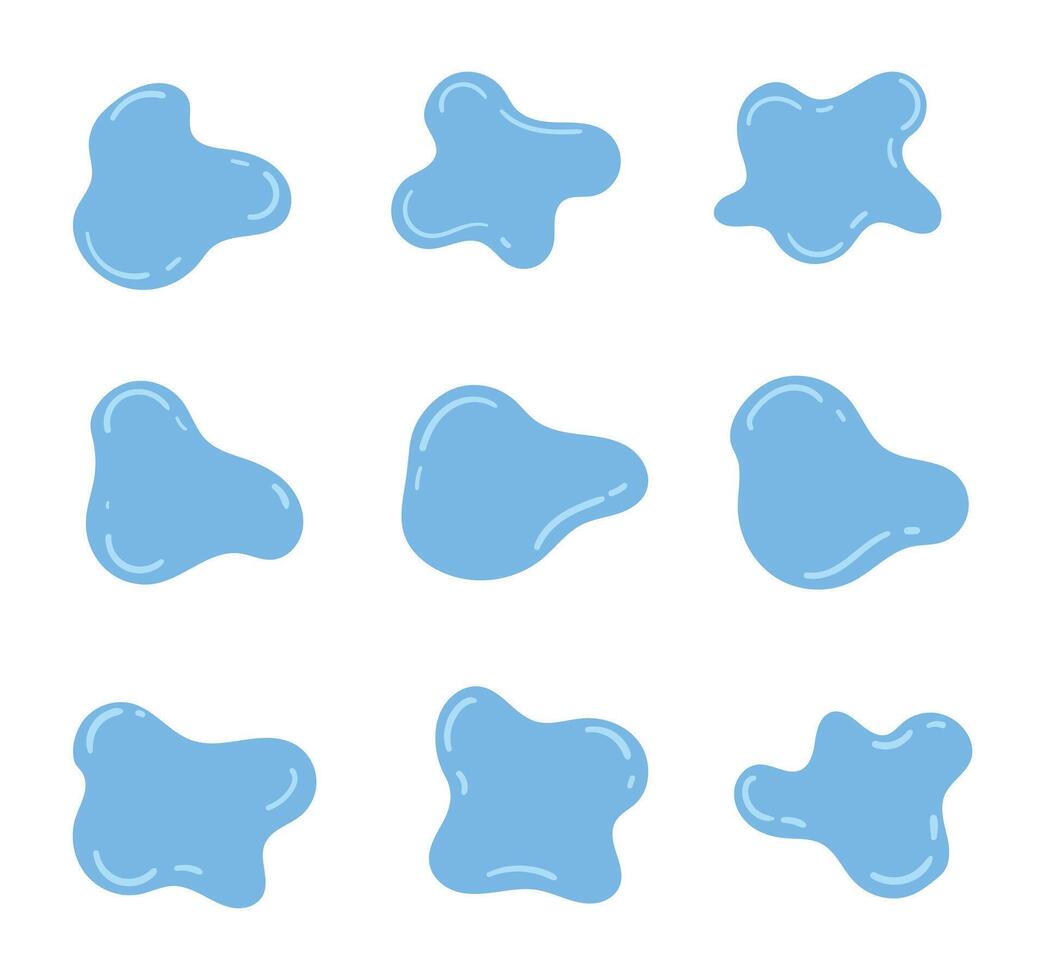 Water blots, splashes and drops. vector